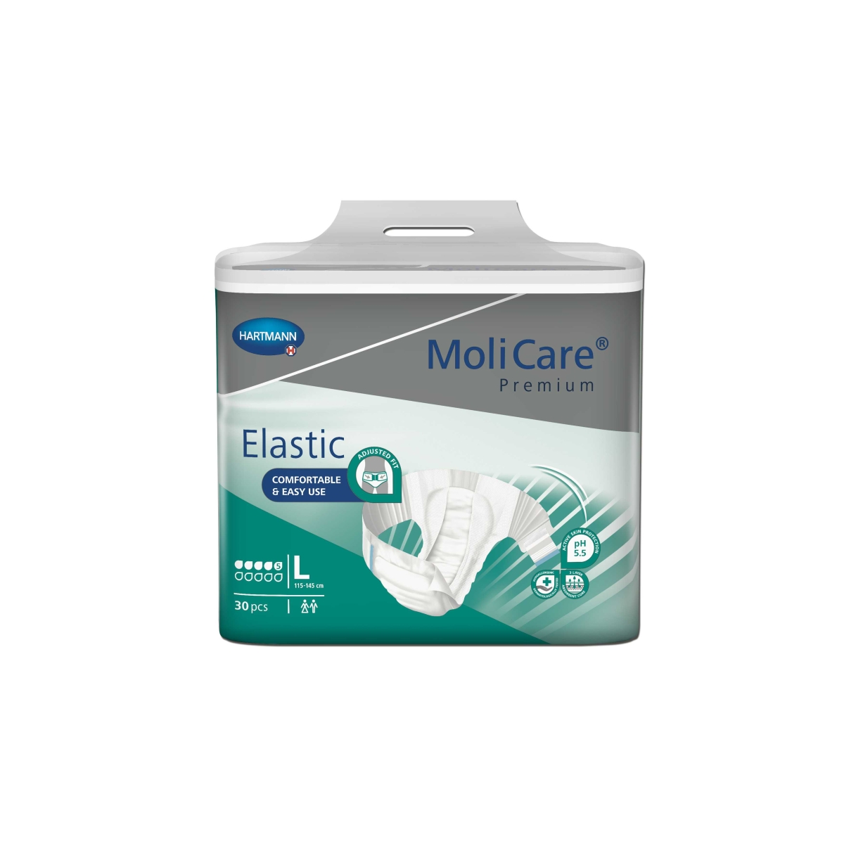 HARTMANN anatominės sauskelnės MOLICARE ELASTIC, 5 lašai, L, N30 - 