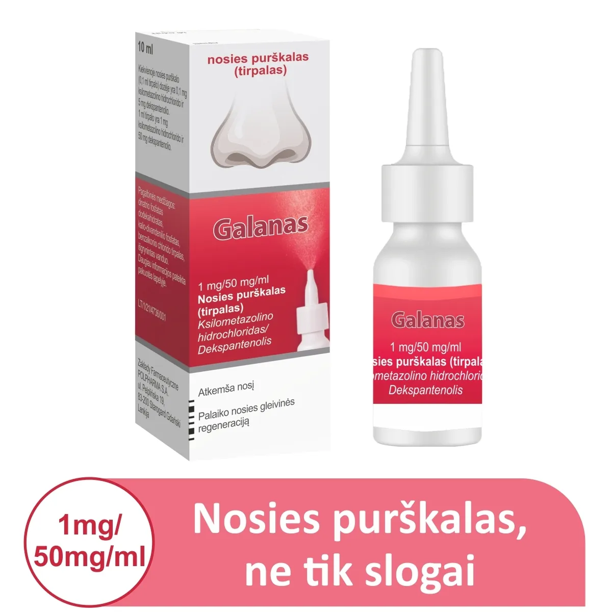 Galathenal [Galanas] 1mg/50mg/ml nosies puršk.10ml -  1