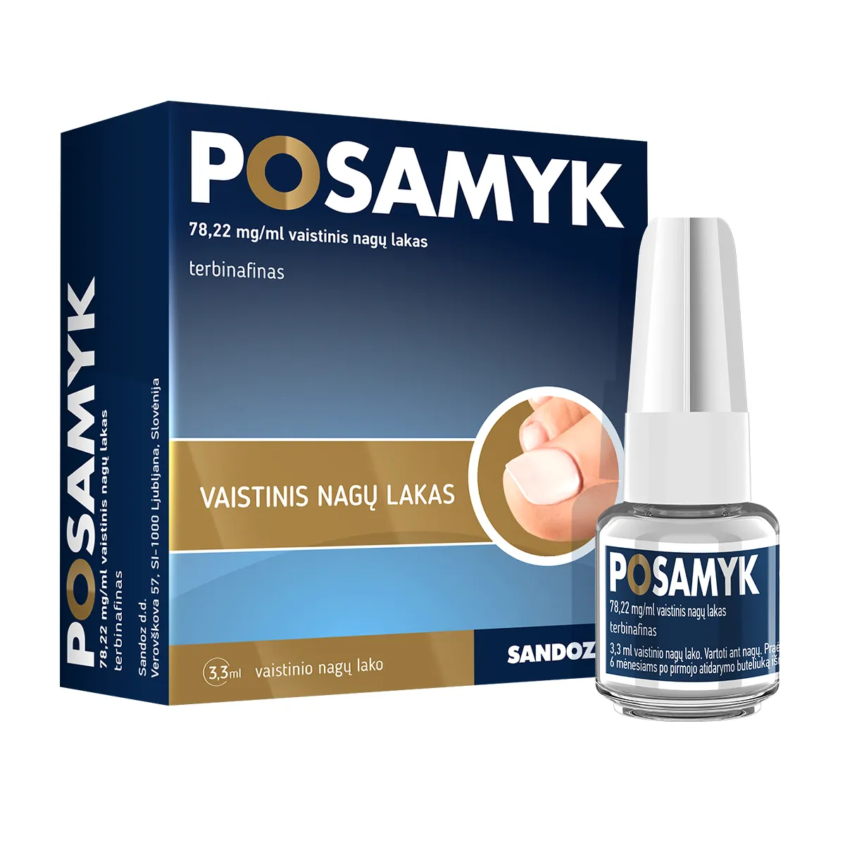 Posamyk 78,22mg/ml vaist.nag.lakas 3,3ml - 