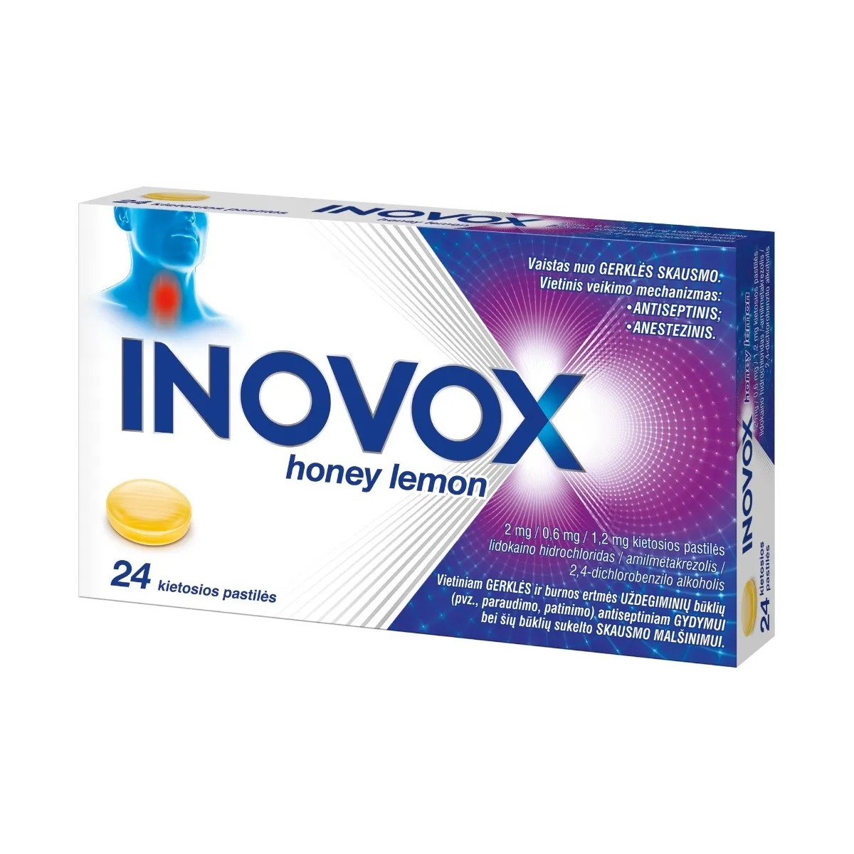 Inovox honey lemon 2/0,6/1,2mg past. N24 - 