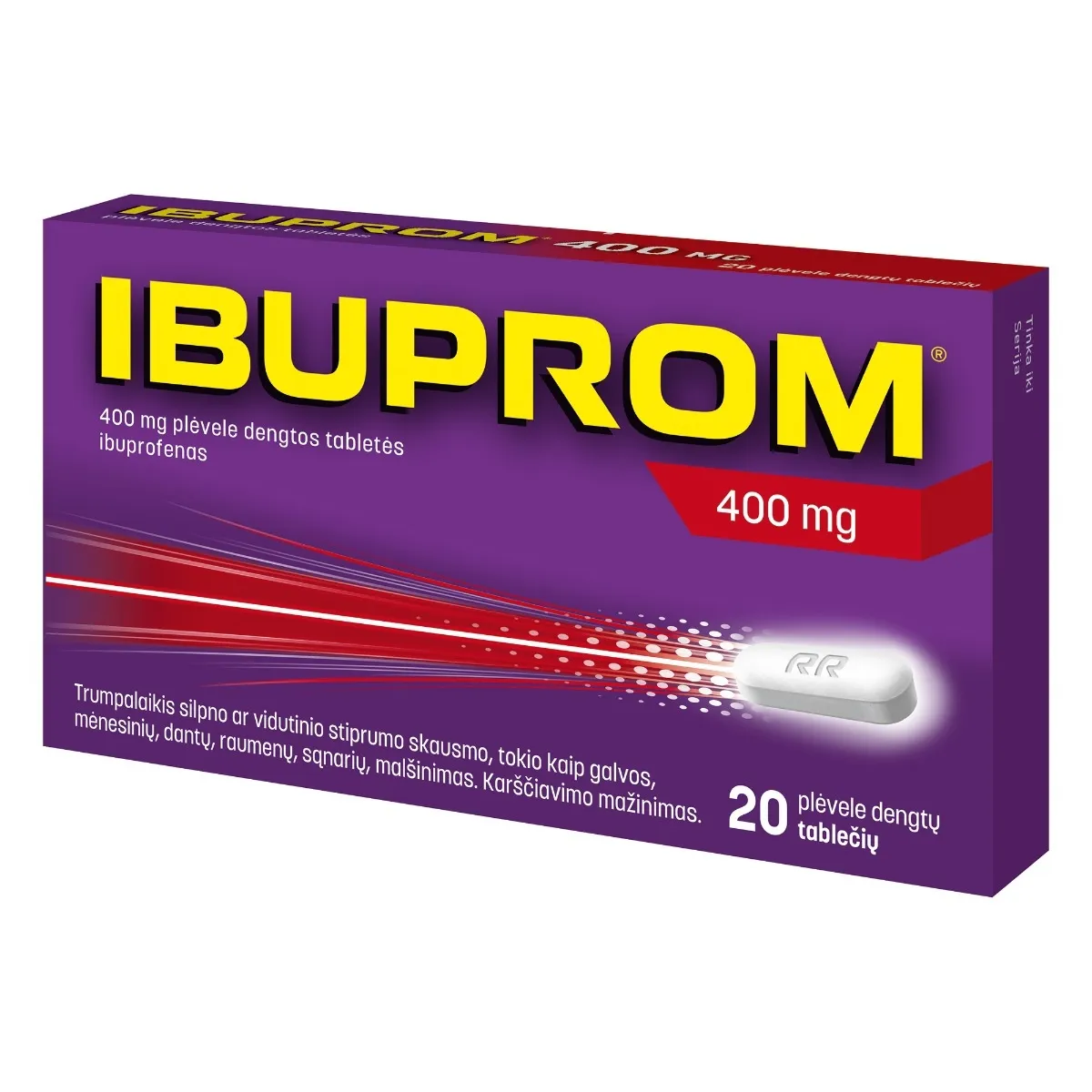 IBUPROM [Ibuprofen US Pharmacia] 400 mg plėvele dengtos tabletės N20 -  1