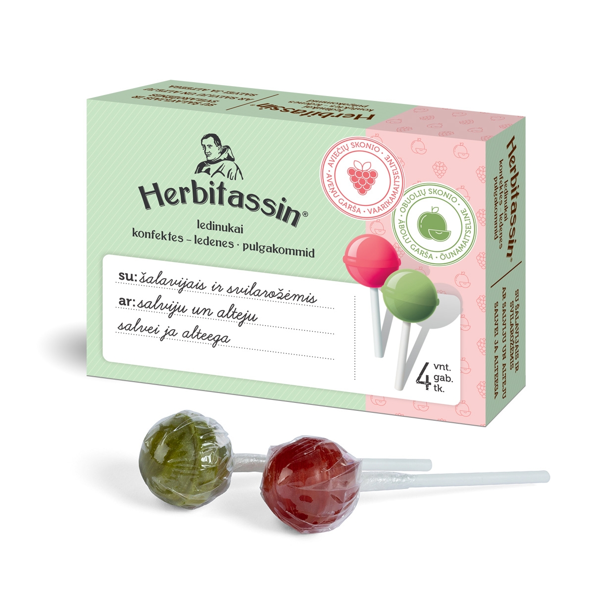 Herbitassin ledinukai su šalavijais ir svilarožėmis, 4 ledinukai - 