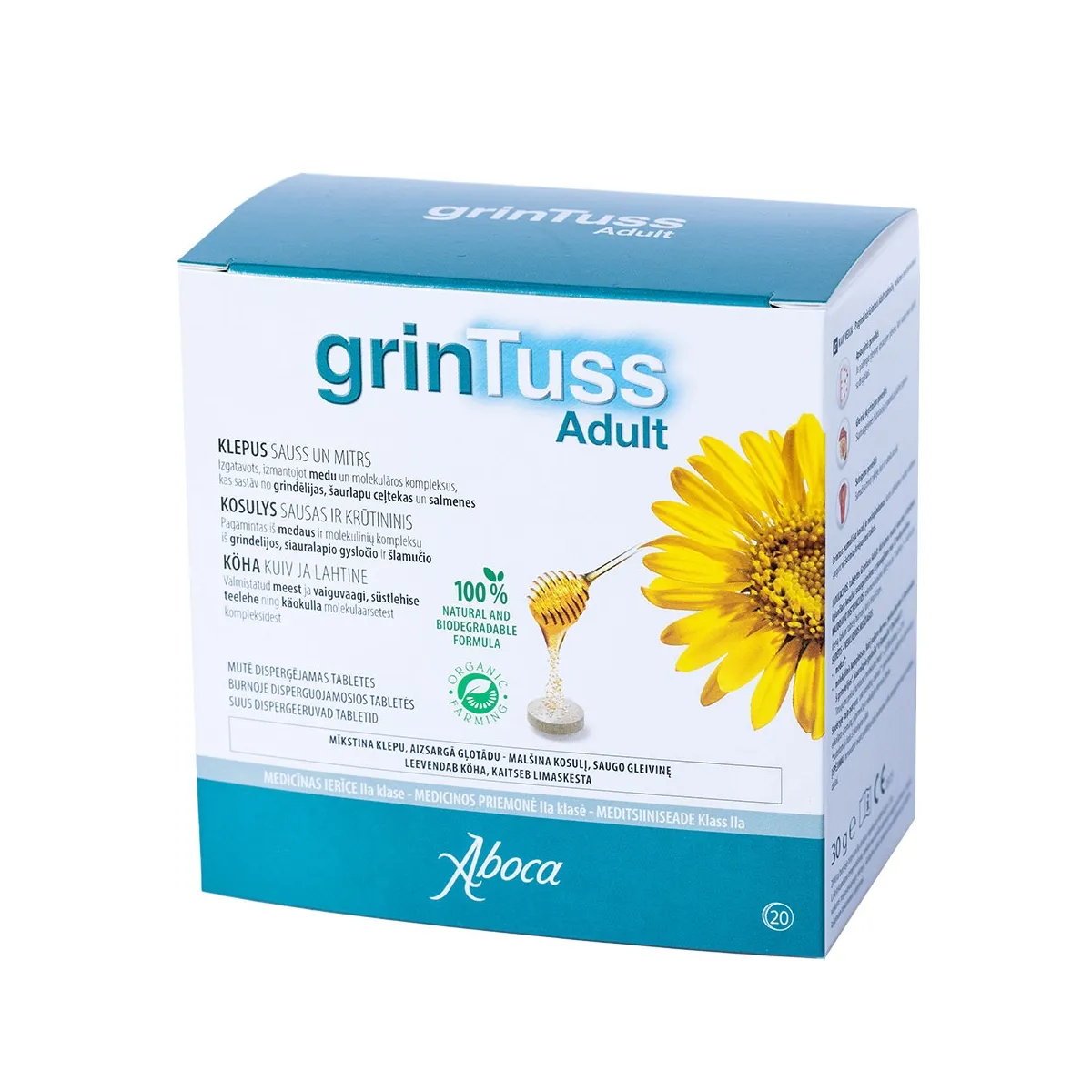 GRINTUSS ADULT burnoje disperguojamosios tabletės - 