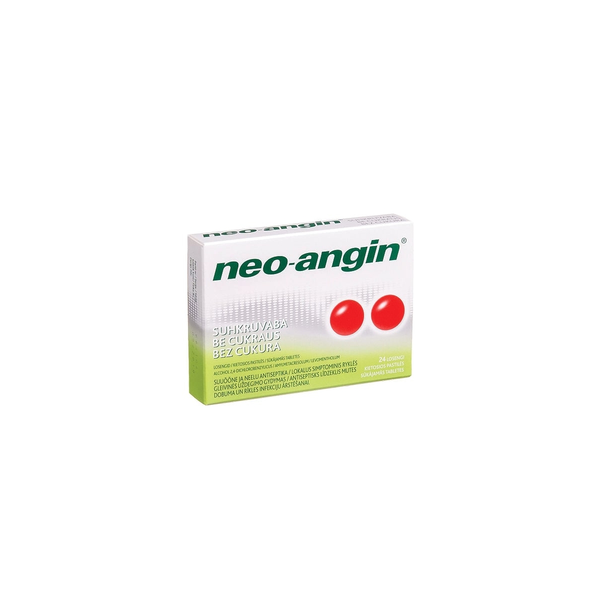 neo-angin be cukraus kietosios pastilės N24 - 