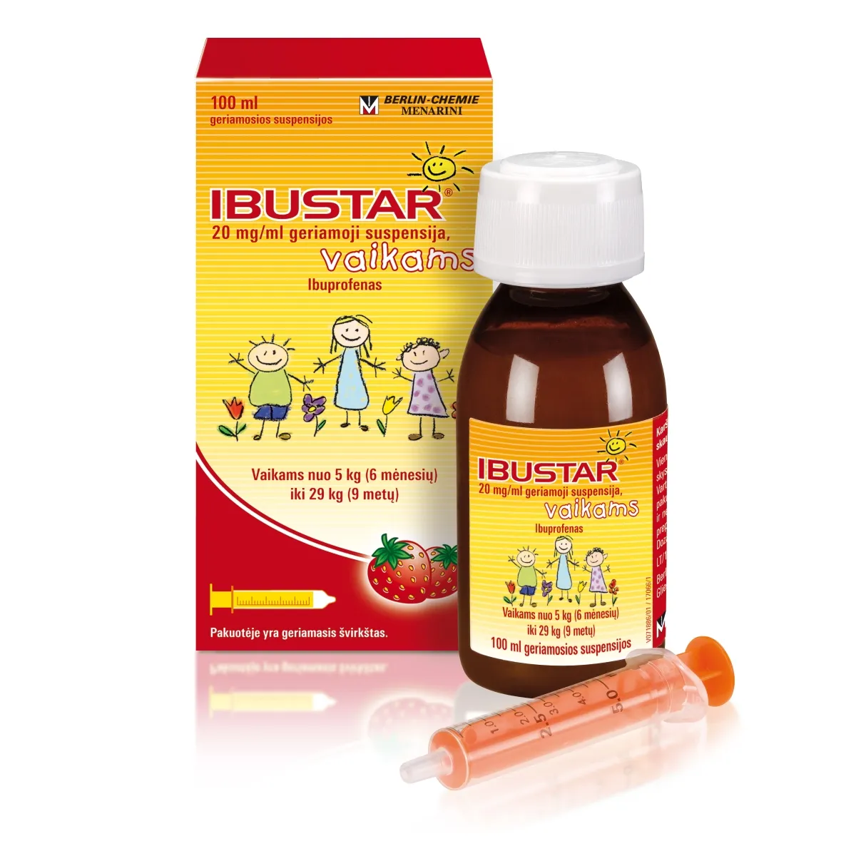 Ibustar vaikams 20mg/ml geriama suspensija 100ml +geriamasis švirkštas - 