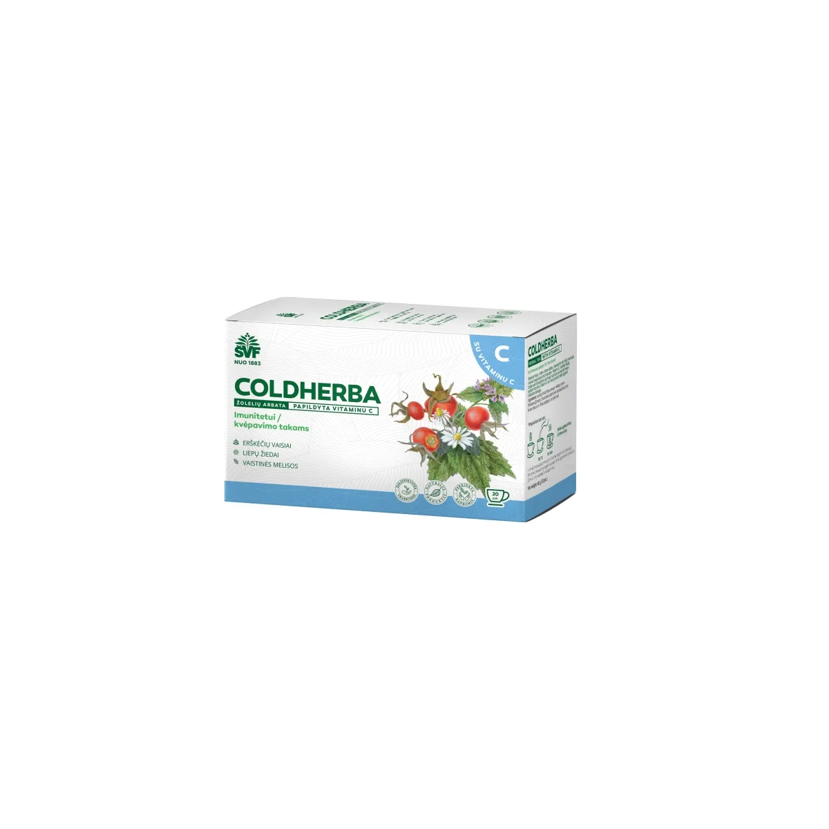 Švenčionių vaistažolių arbata su vitaminu C COLHERBA, N20 x 2g - 