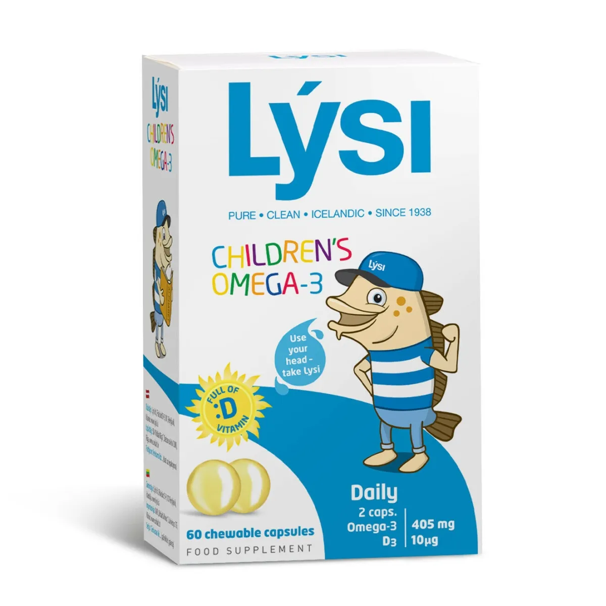 LYSI tutti frutti skonio CHILDREN'S OMEGA-3, 60 kramtomųjų kapsulių - 