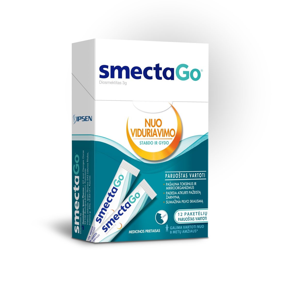 SMECTAGO, paruošta vartoti suspensija, 12 paketėlių - 