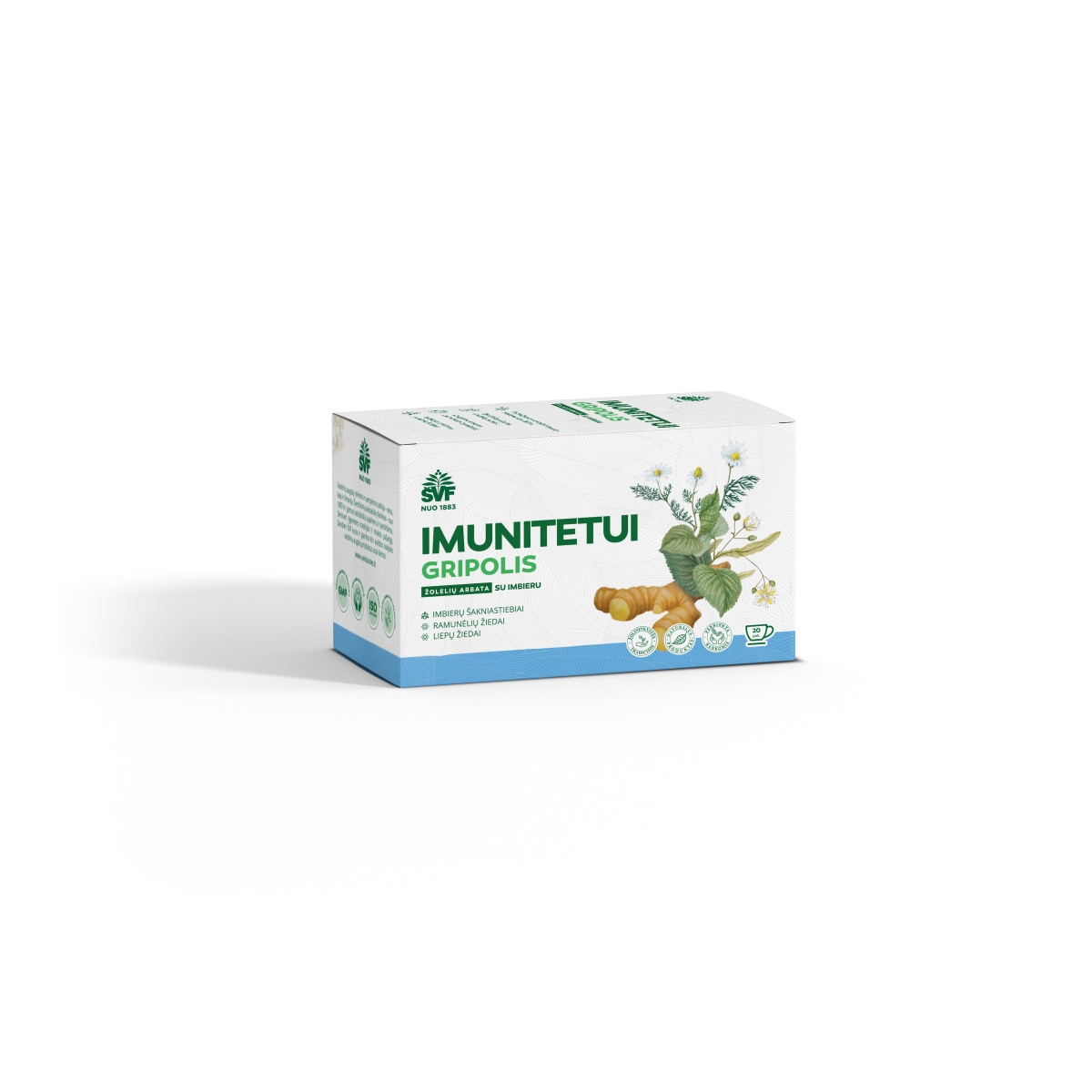 ŠVF žolelių arbata GRIPOLIS IMUNITETUI SU IMBIERU, 2g x N20 - 