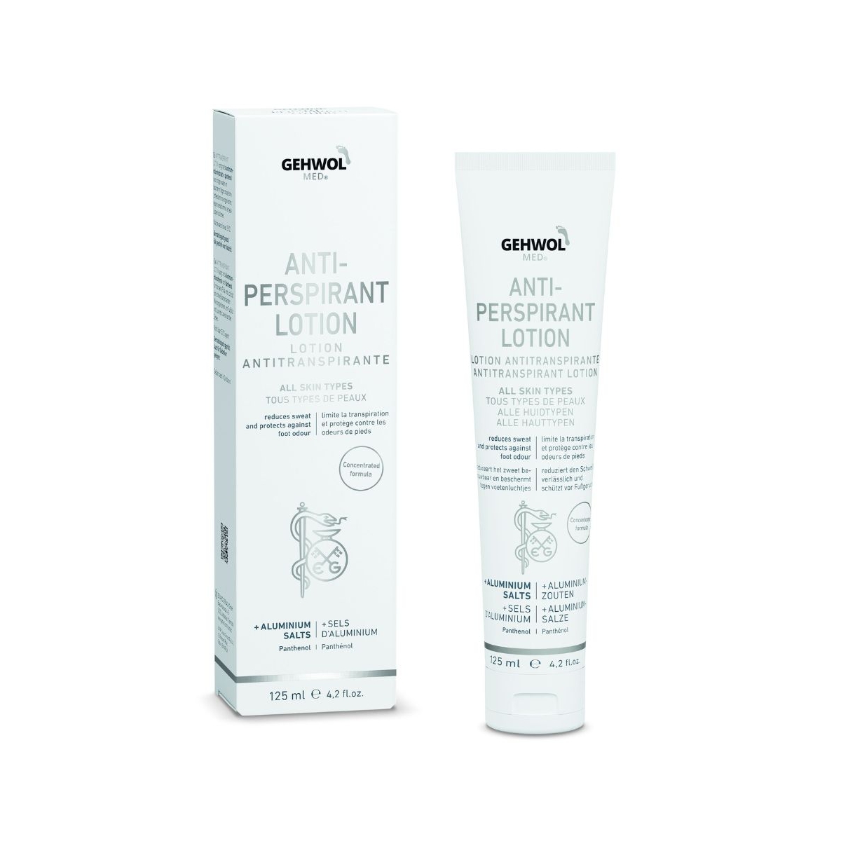 GEHWOL MED® ANTIPERSPIRANT prakaitavimą mažinantis losjonas, 125 ml - 