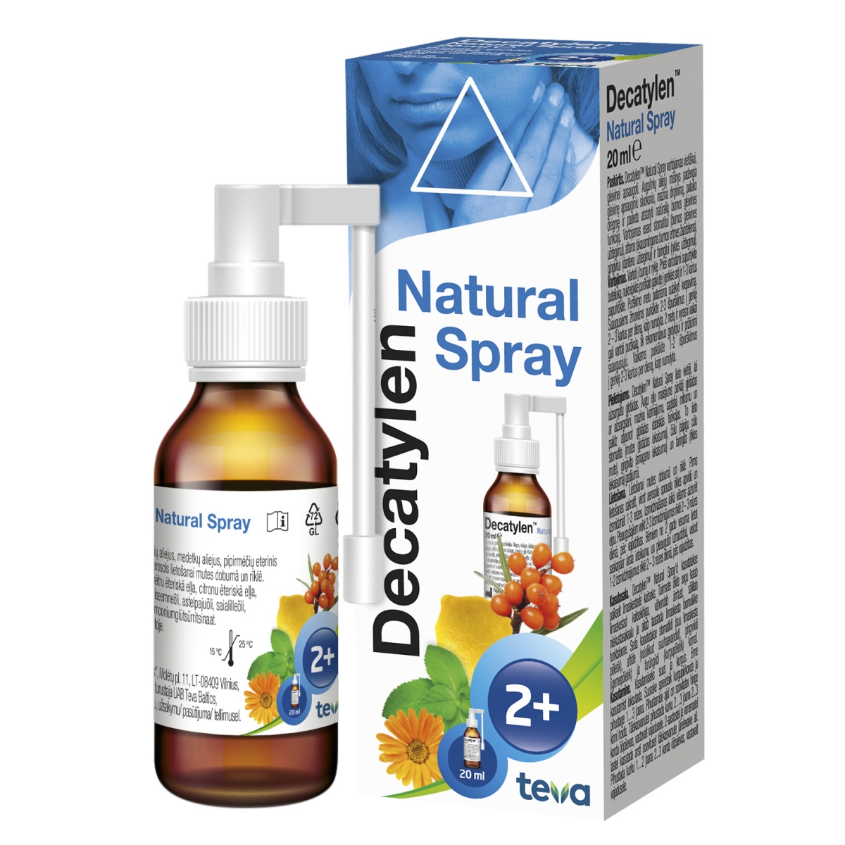 Decatylen Natural Spray burnos ir gerklės purškalas , 20ml - 