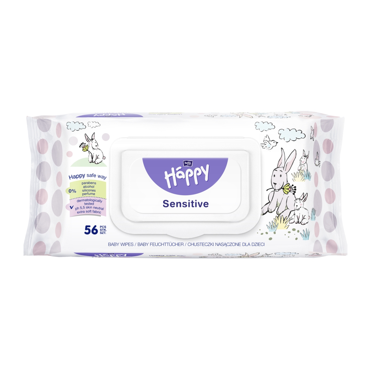 HAPPY drėgnos servetėlės vaikams Aloe Vera Sensitive, N56 - 