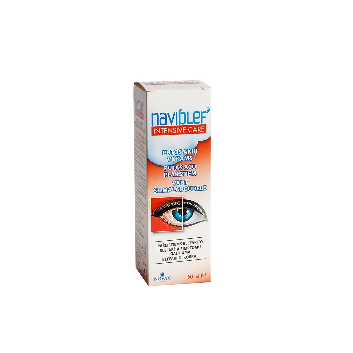 NAVIBLEF putos blefarito pažeistiems akių vokams INTENSIVE CARE, 50ml - 
