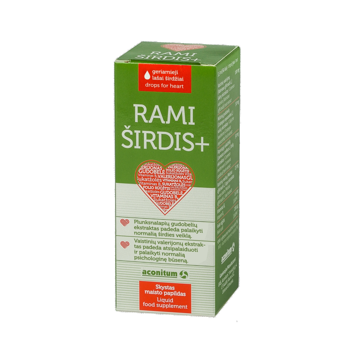 ACONITUM geriamieji lašai RAMI ŠIRDIS+, 50ml - 