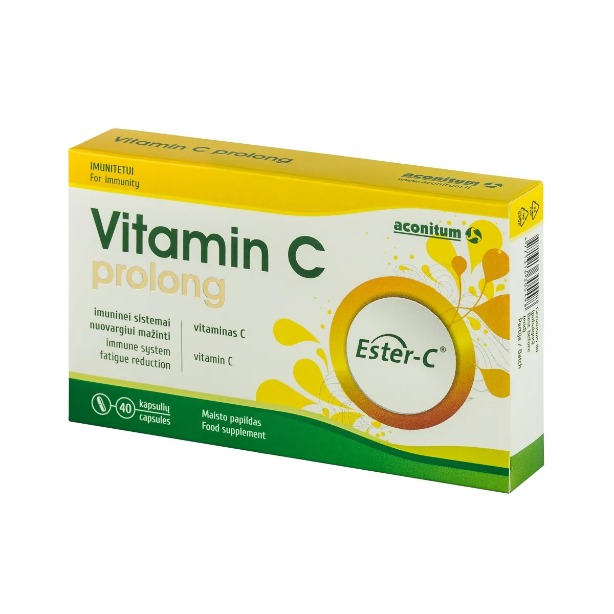 ACONITUM VITAMIN C PROLONG, 40 kapsulių - 