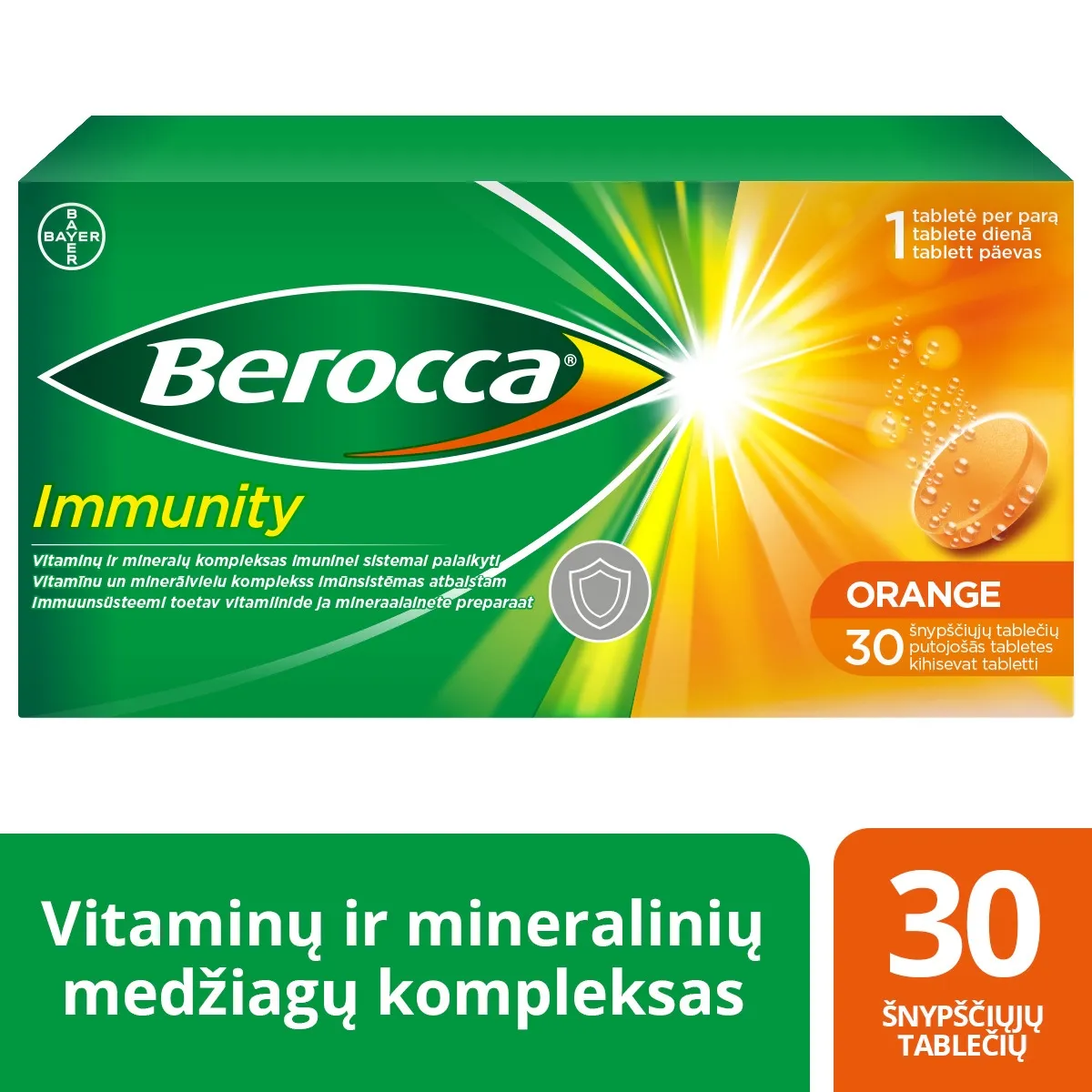 Berocca Immunity šnypščiosios tabletės N30 -  1