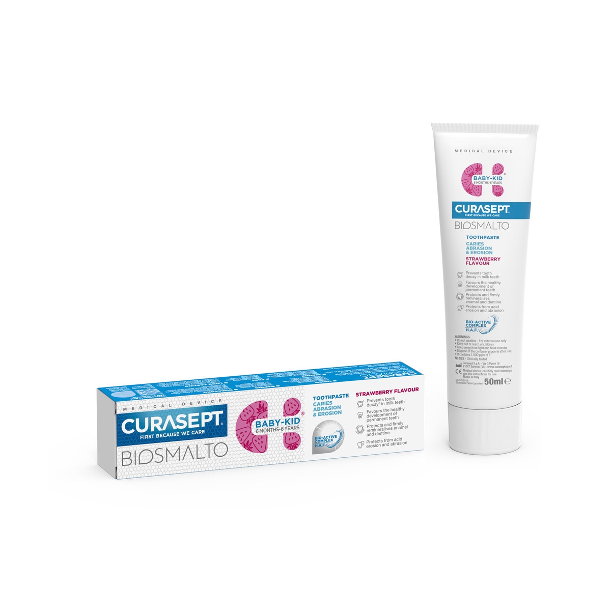 CURASEPT dantų pasta 6 mėnesių - 6 metų vaikams BIOSMALTO, 50ml - 