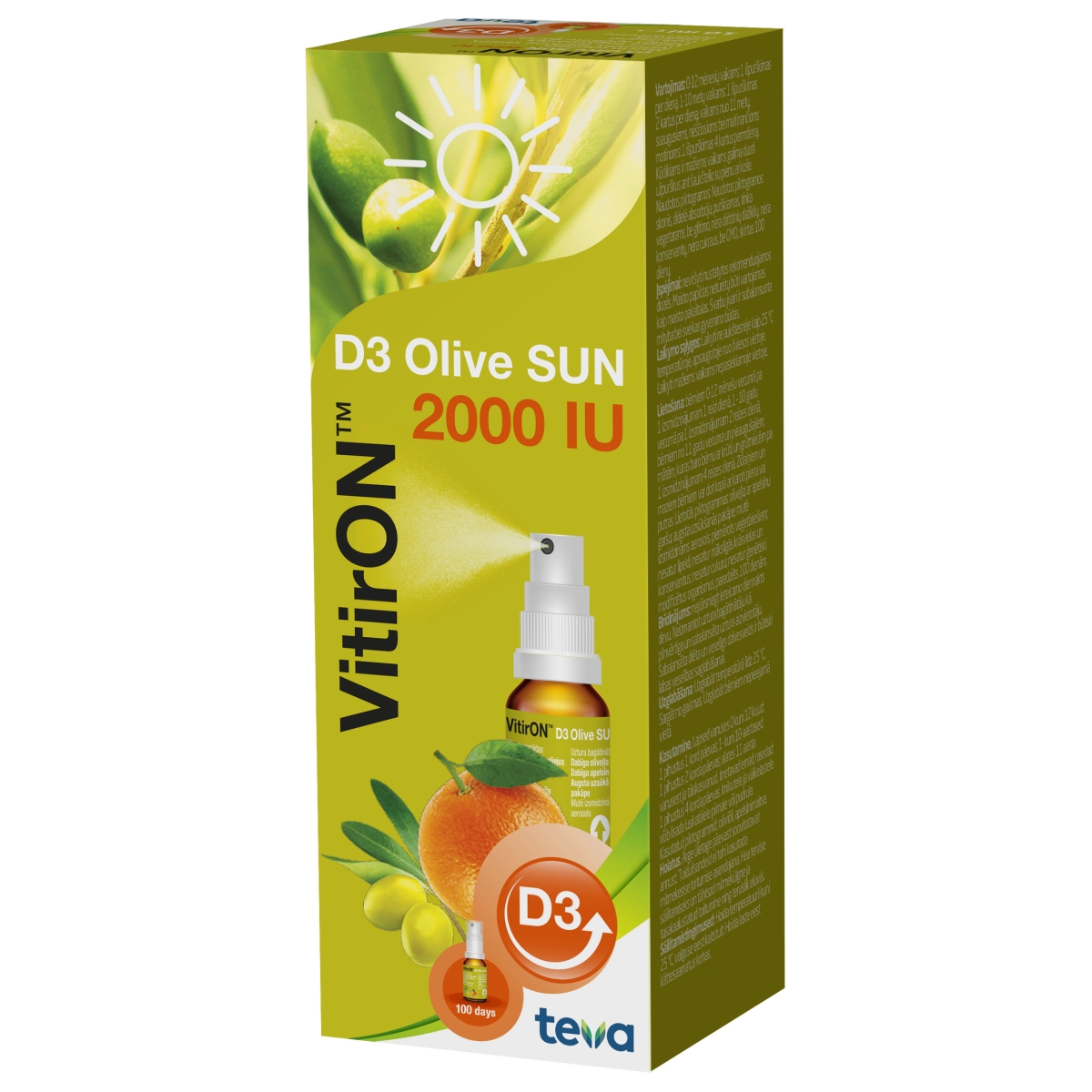 VitirON D3 purškalas OLIVE SUN 2000IU 10ml, N1 -  1