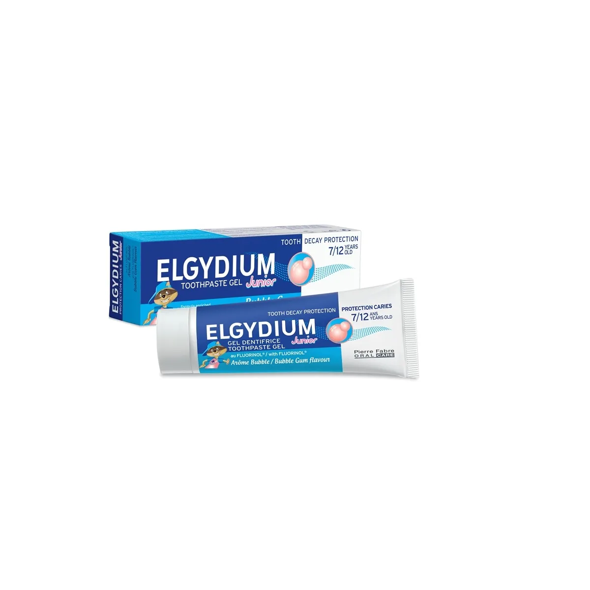 ELGYDIUM Bubble dantų pasta-gelis vaikam, kramtomos.Gum.skonio, 7-12m - 