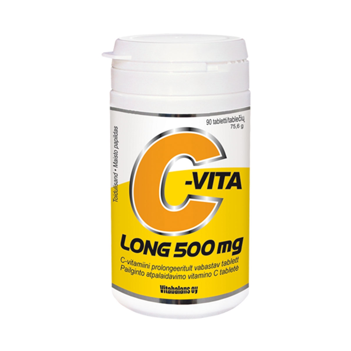 VITABALANS vitamino C tabletės C-VITA LONG 500mg, N90 - 