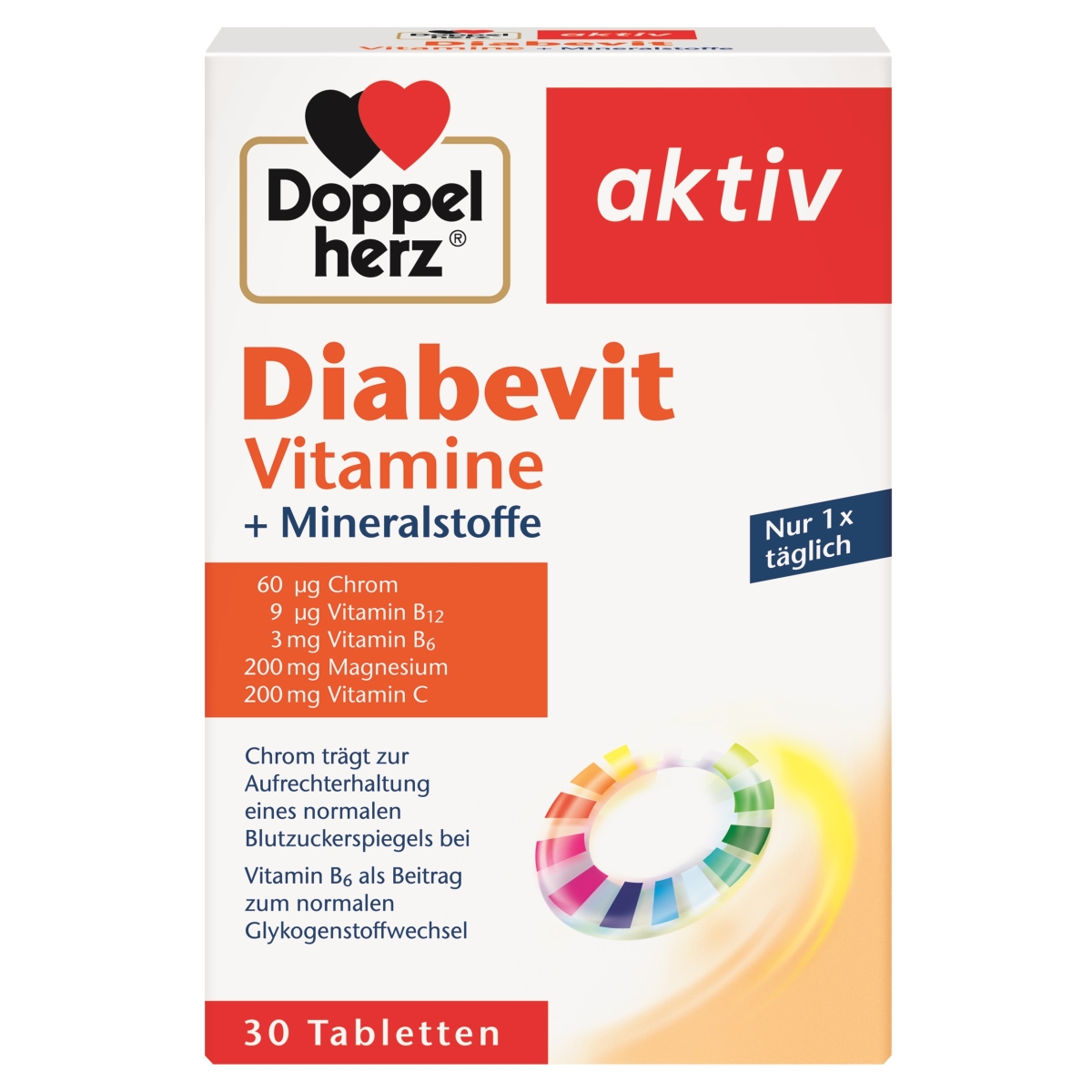 DOPPELHERZ vitaminai  AKTIV DIABETIKER, 30 tablečių - 