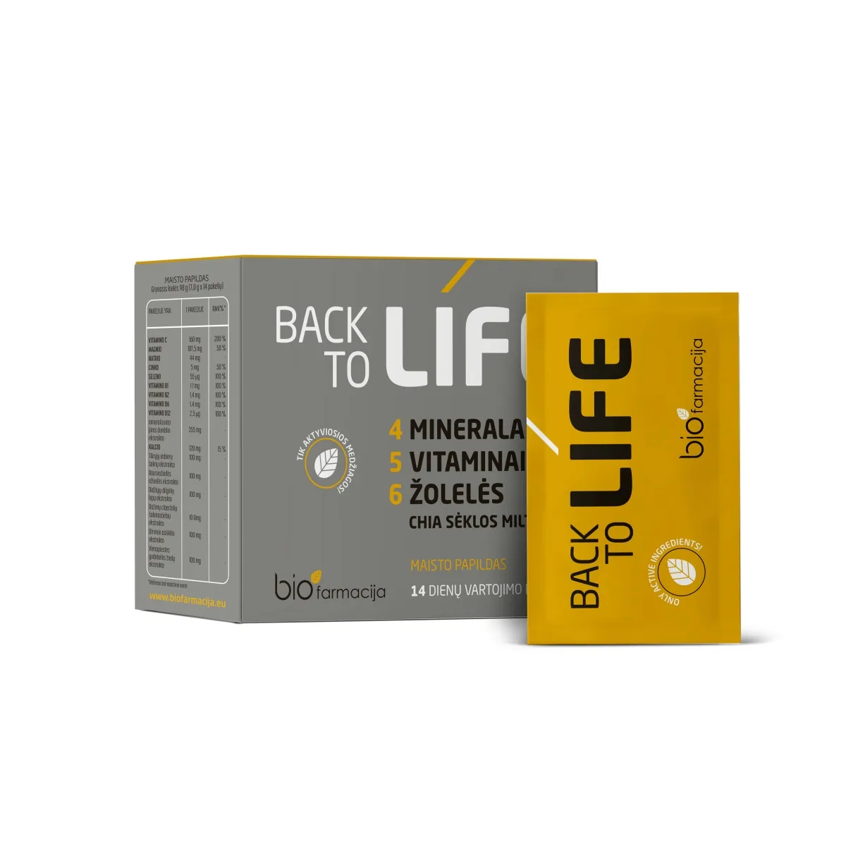 BACK TO LIFE, milteliai geriamajam tirpalui, N14 - 