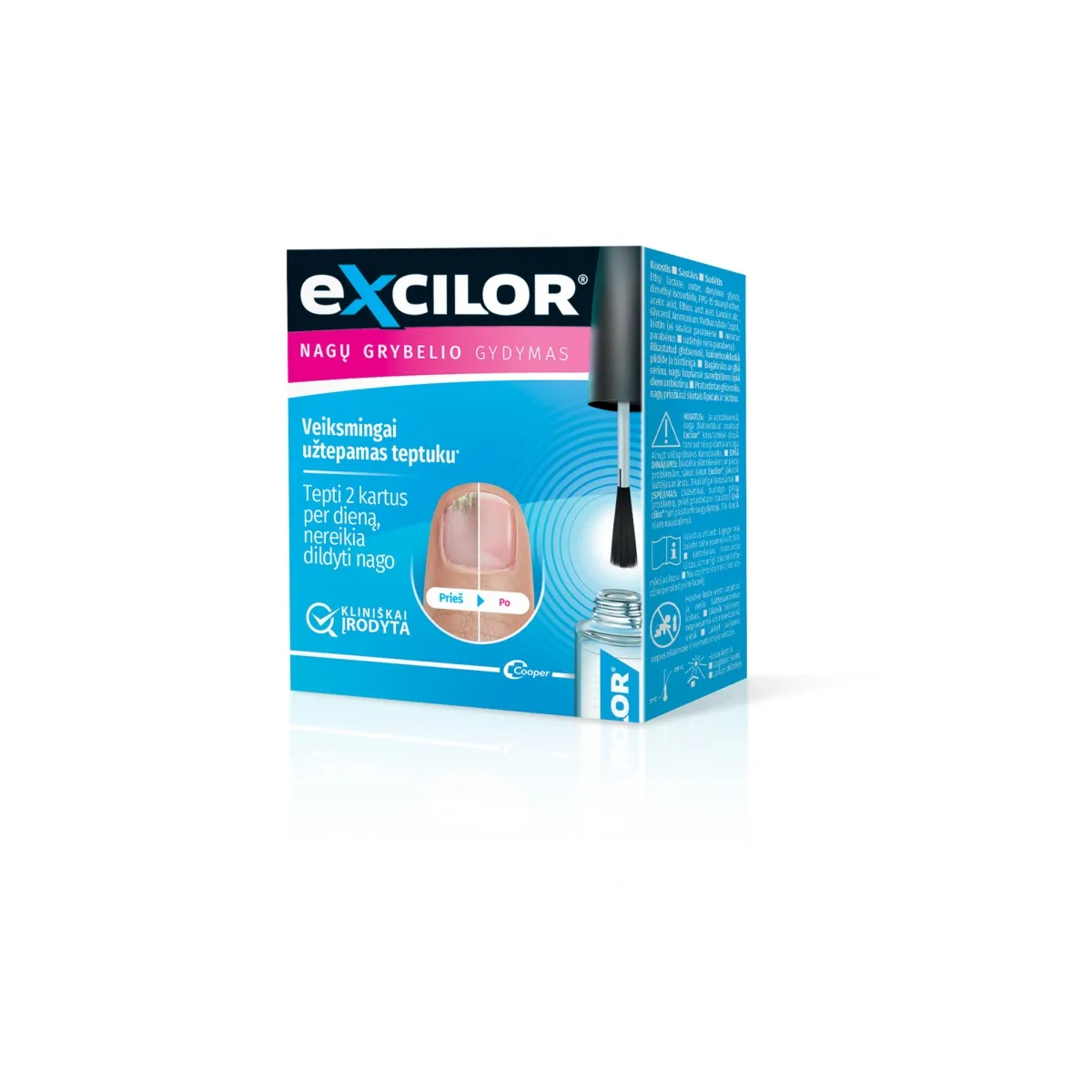 EXCILOR teptukas nagų grybeliui gydyti SOLUTION, 3.3ml - 