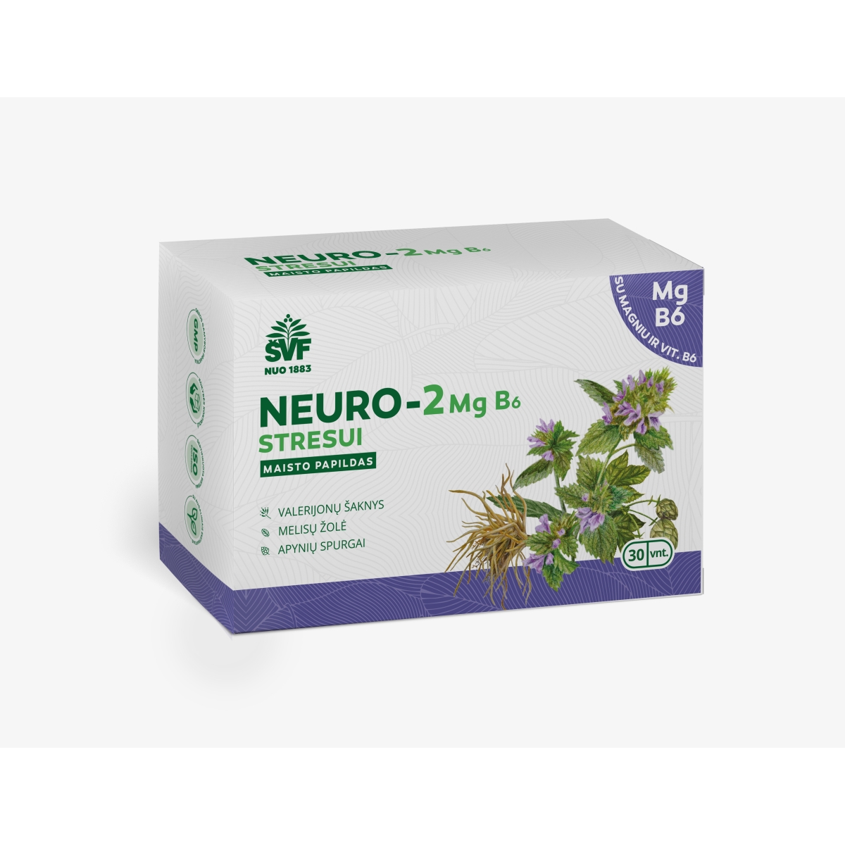 ŠVF kietosios kapsulės NEURO-2 STRESUI Mg B6, N30 - 