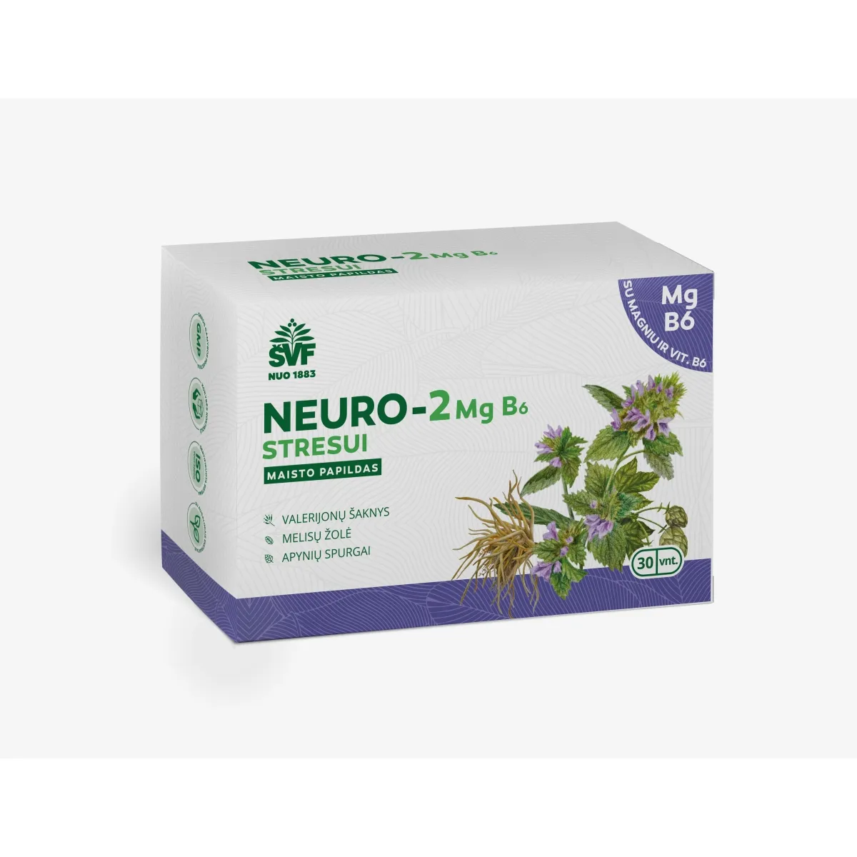 ŠVF kietosios kapsulės NEURO-2 STRESUI Mg B6, N30 - 