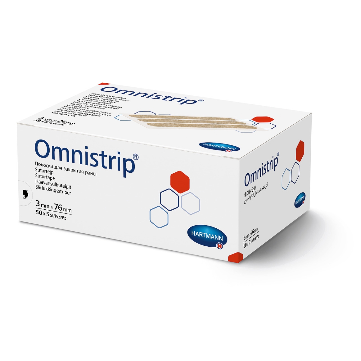 HARTMANN žaizdą užverianti juostelė OMNISTRIP, 3 x 76mm, N5 - 