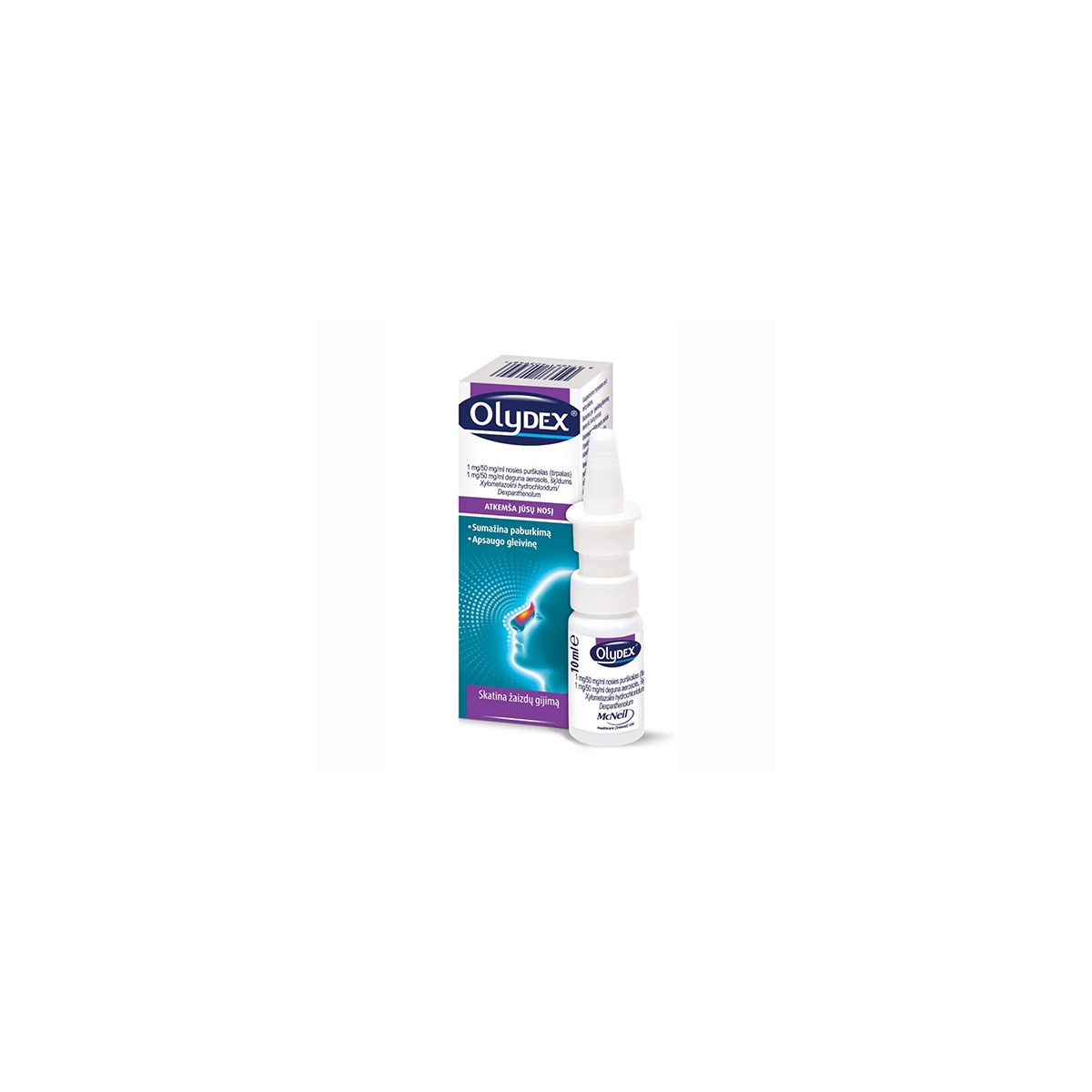 OLYDEX 1mg/50mg/ml nosies purškalas (tirpalas) 10ml - 