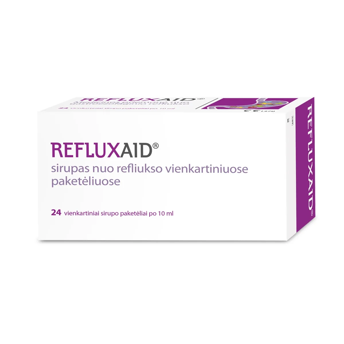Refluxaid sirupas nuo refliukso vienkartiniuose paketėliuose 24×10 ml - 