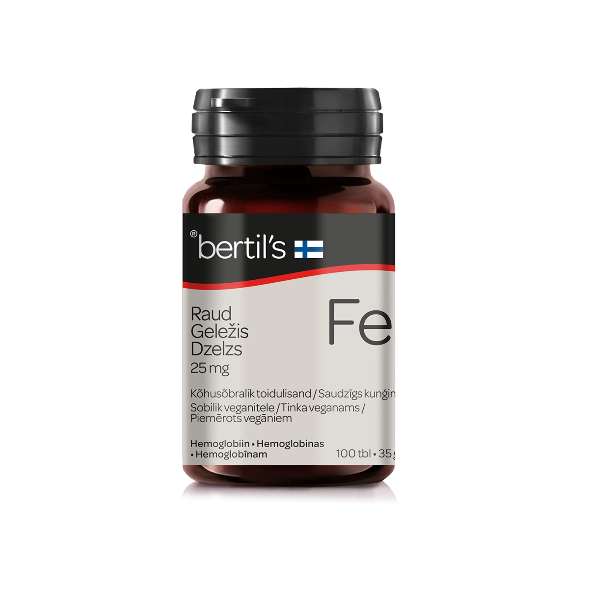 BERTIL'S Geležis 25mg FE, 100 tablečių - 