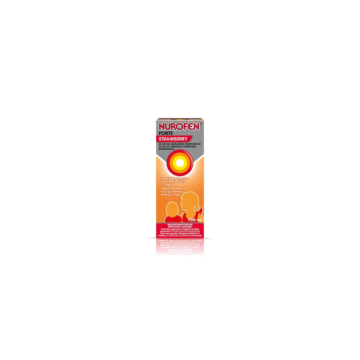 Nurofen Forte Strawberry 40mg/ml geriamoji suspensija 100ml - 