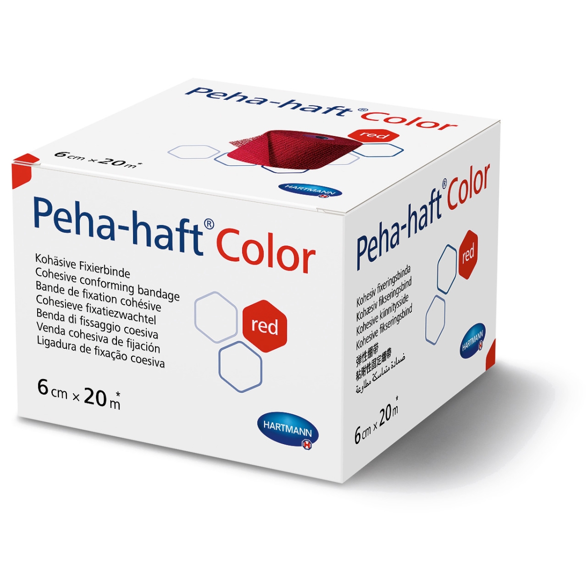 HARTMANN tvarstis PEHA-HAFT COLOR, 6cm x 20m, raudonas, N1 - 