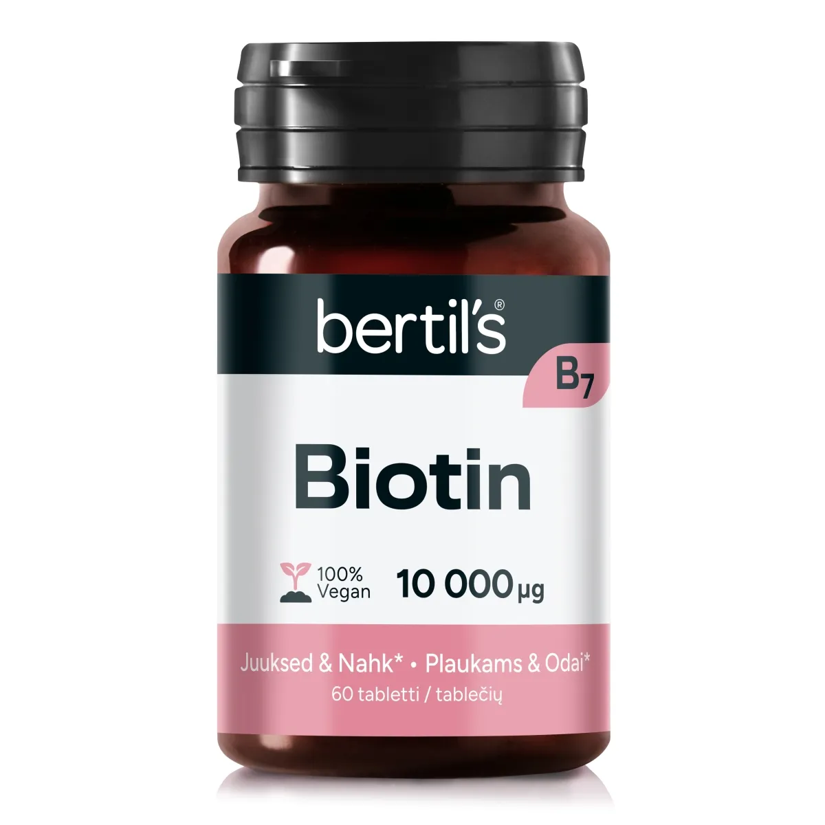 Bertil's Biotin 10000 mcg plaukams, tabletės N60 - 