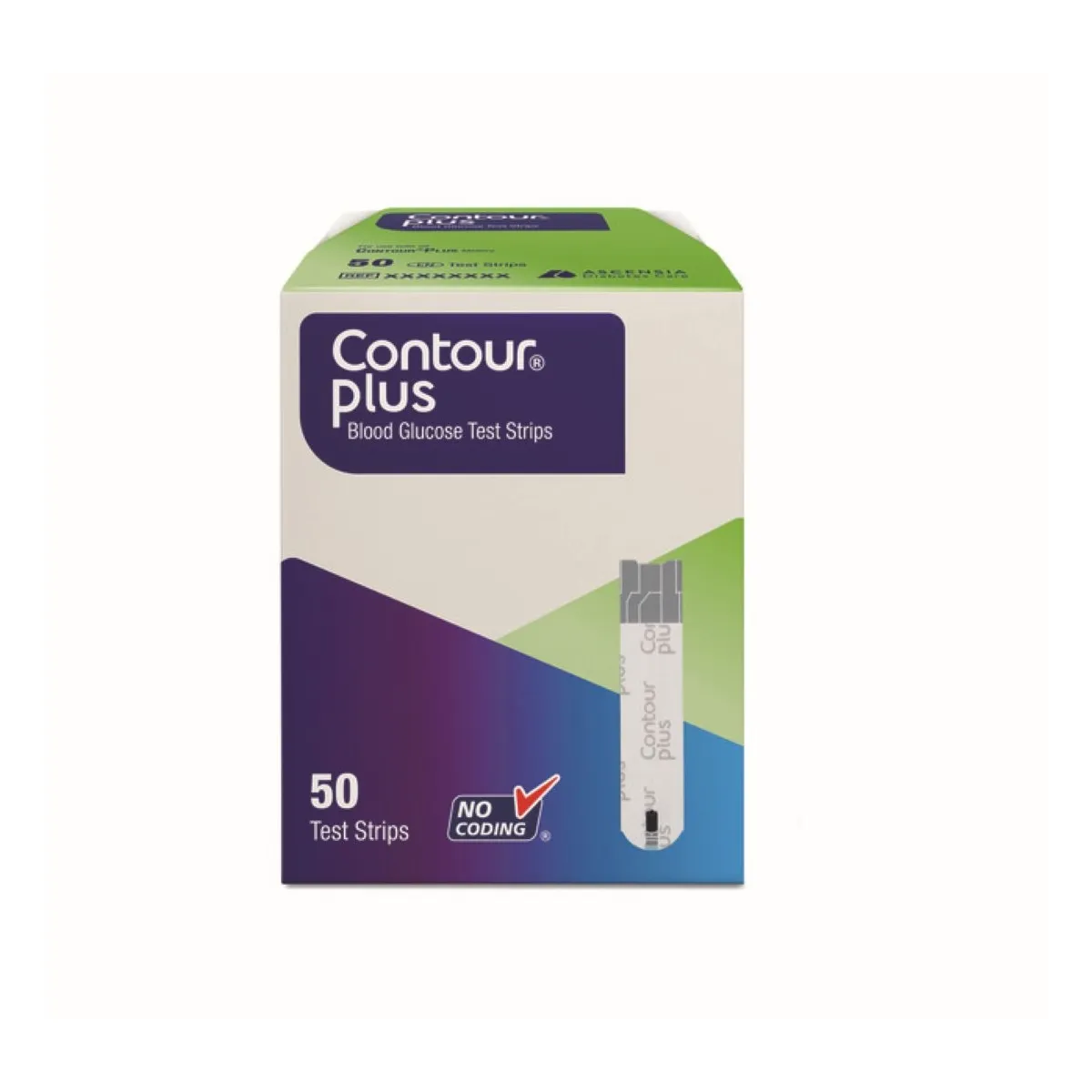 Contour plus diagnostinės juostelės, 50 vnt - 