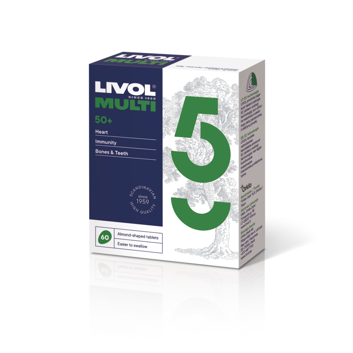 LIVOL MULTI vitaminai 50+, 60 tabl. - 