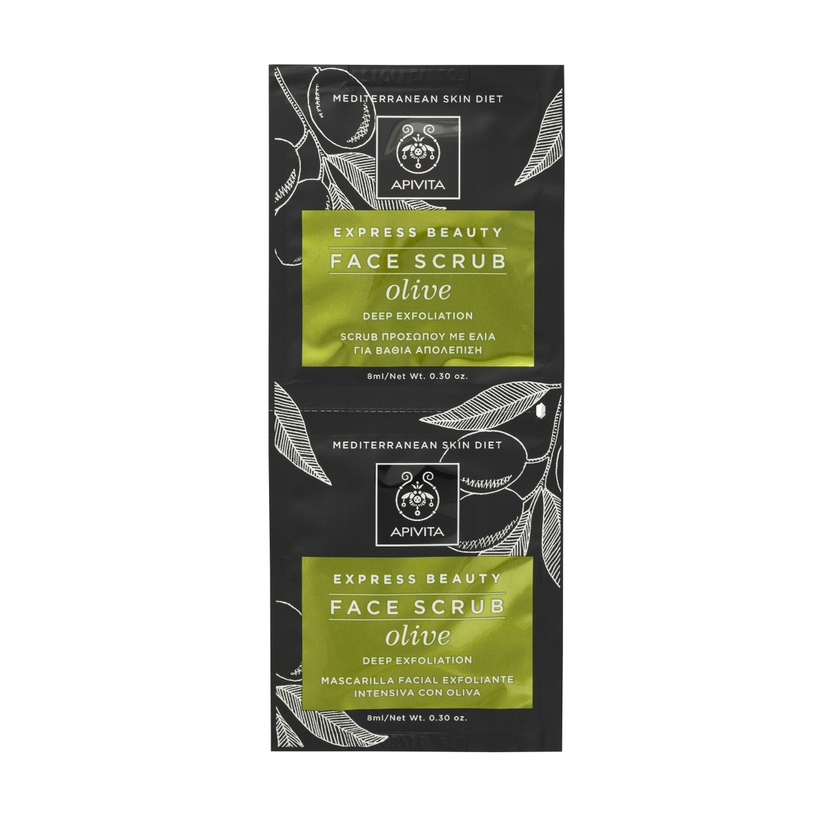 APIVITA veido šveitiklis su alyvuogėmis EXPRESS BEAUTY, 8ml x N2 - 