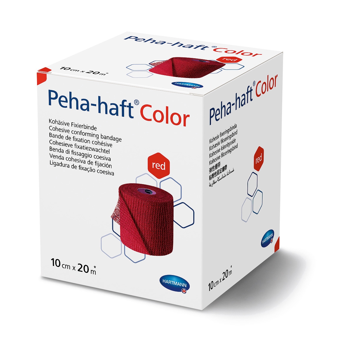 HARTMANN tvarstis PEHA-HAFT COLOR, 10cm x 20m, raudonas, N1 - 