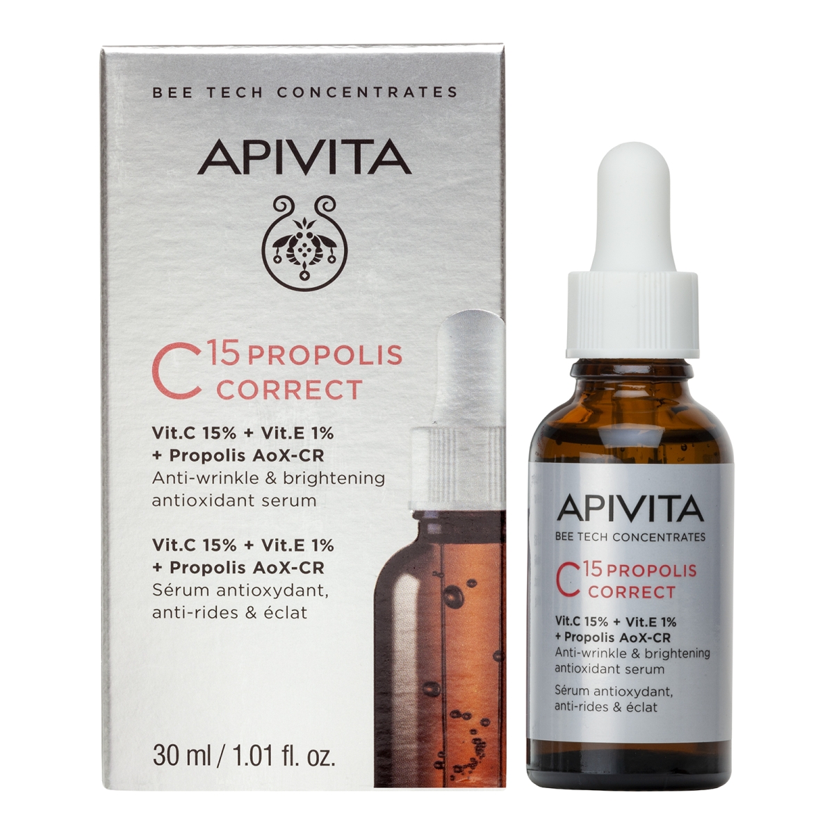 APIVITA veido serumas C15 PROPOLIS COREECT, 30ml - 