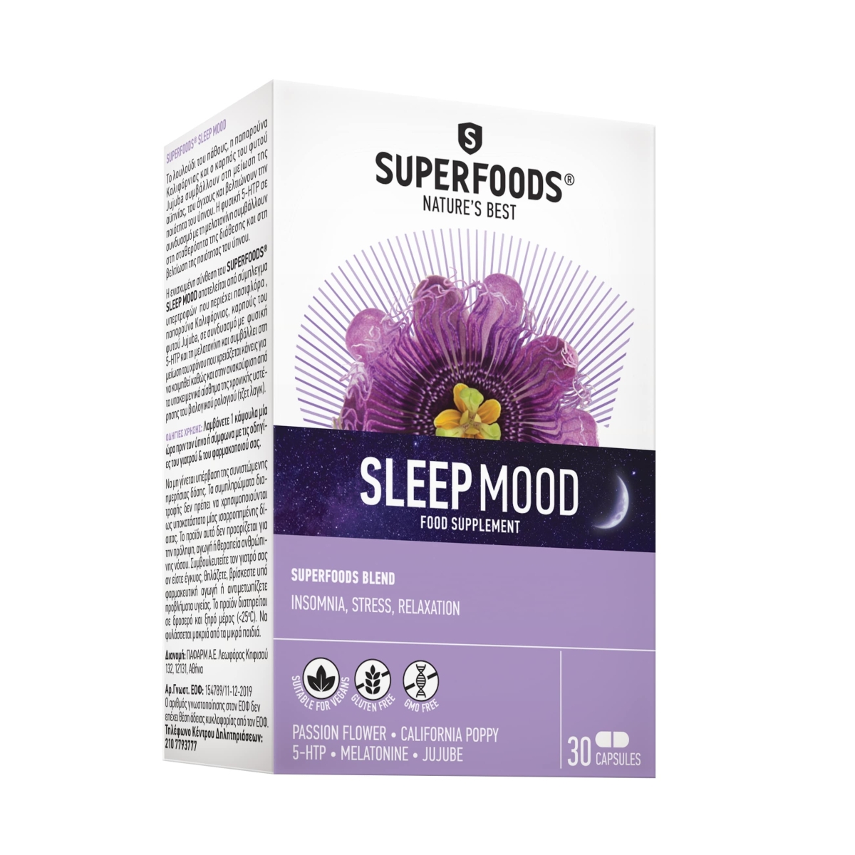 SUPERFOODS kapsulės SLEEPMOOD, N30 - 