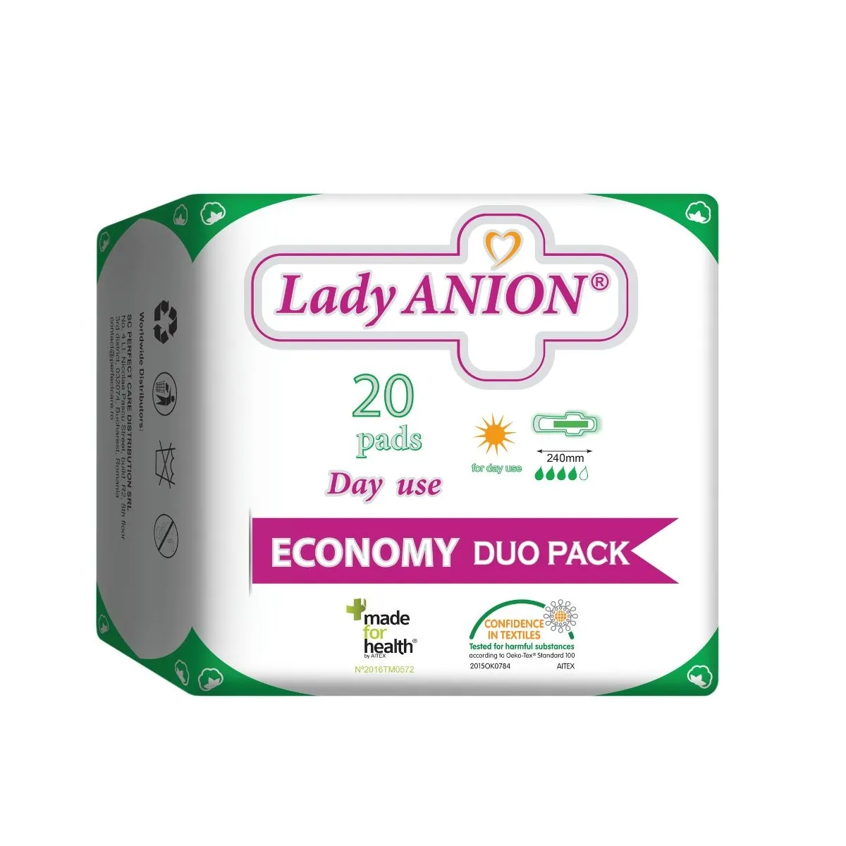 Dieniniai paketai Lady ANION Day Use su anijonine juostele, N20 - 
