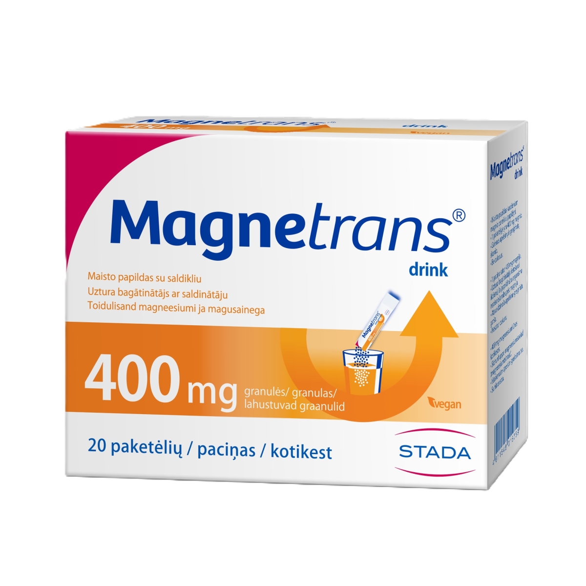 MAGNETRANS DRINK (magnis), 400 mg,  granulės gėrimui paruošti, N20 - 