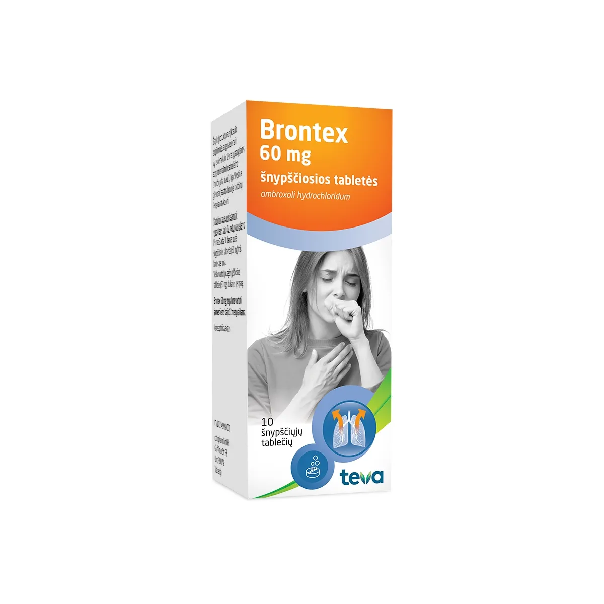Brontex 60mg šnypščiosios tabletės N10 - 