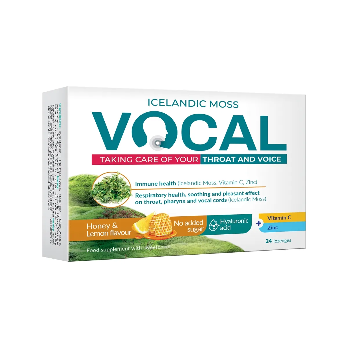 VOCAL, medaus ir citrinų skonio, 24 pastilės - 
