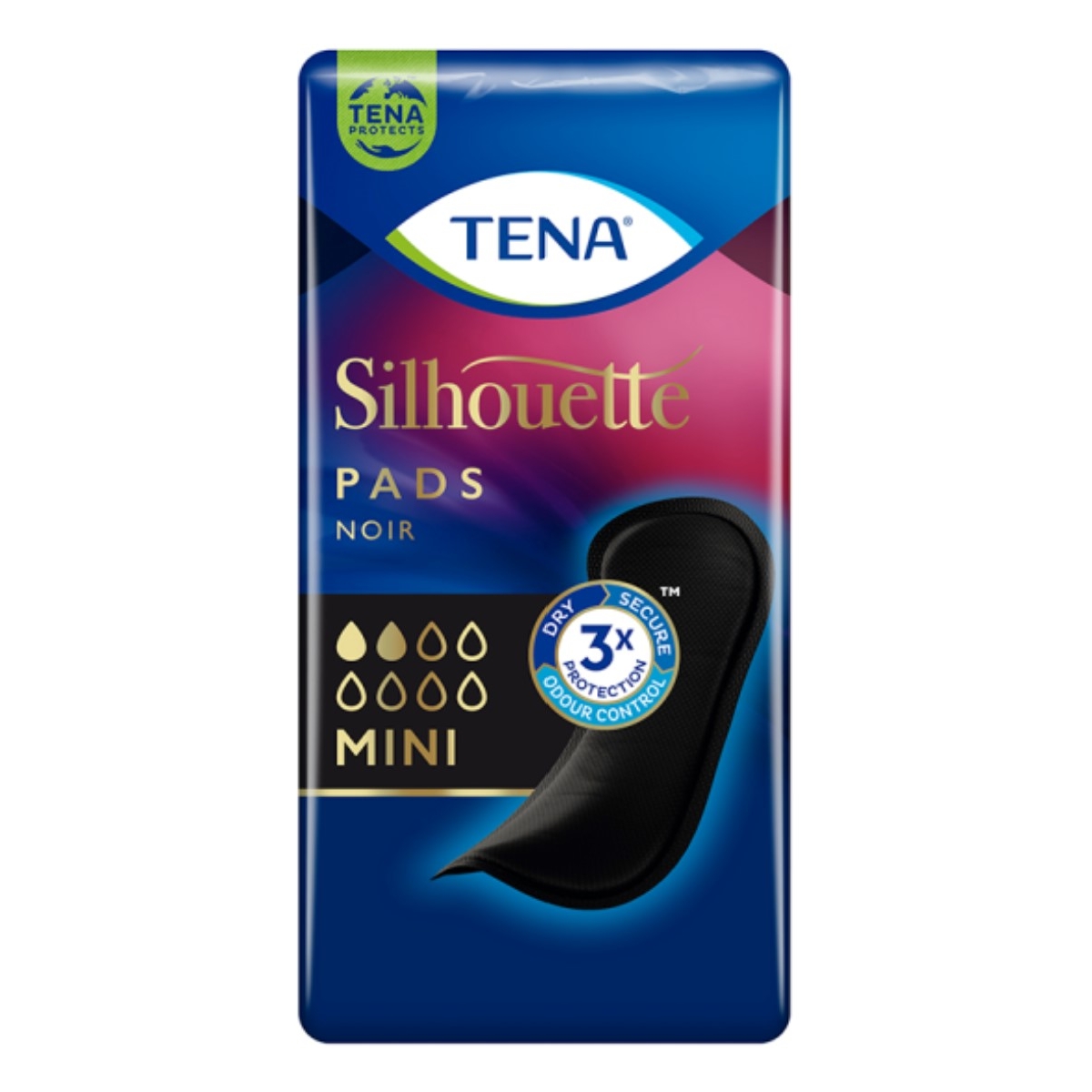 TENA paketai SILHOUETTE NOIR MINI, juoda spalva, N18 - 
