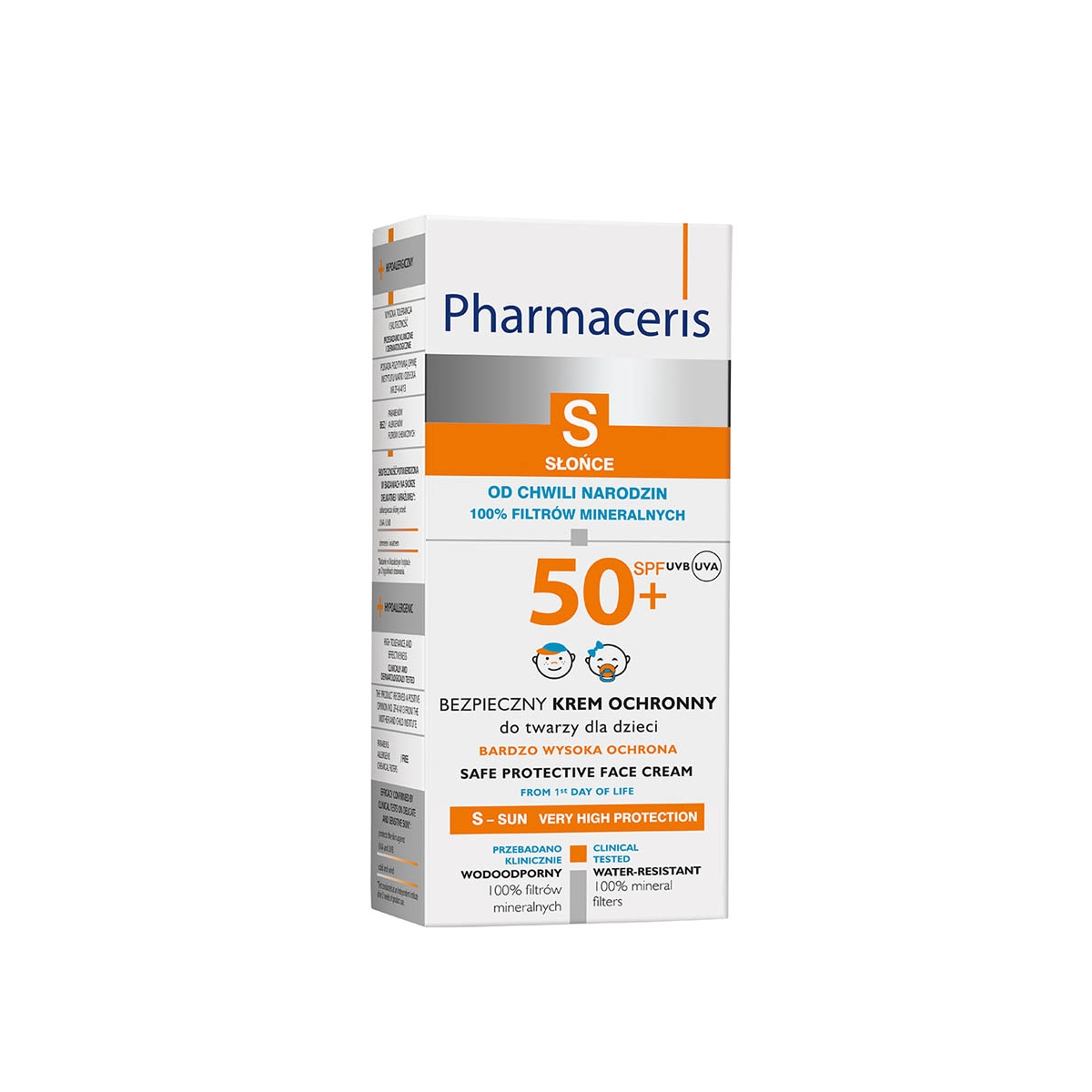 PHARMACERIS S, Mineralini apsauginis kremas vaikams veidui SPF50+,50ml - 