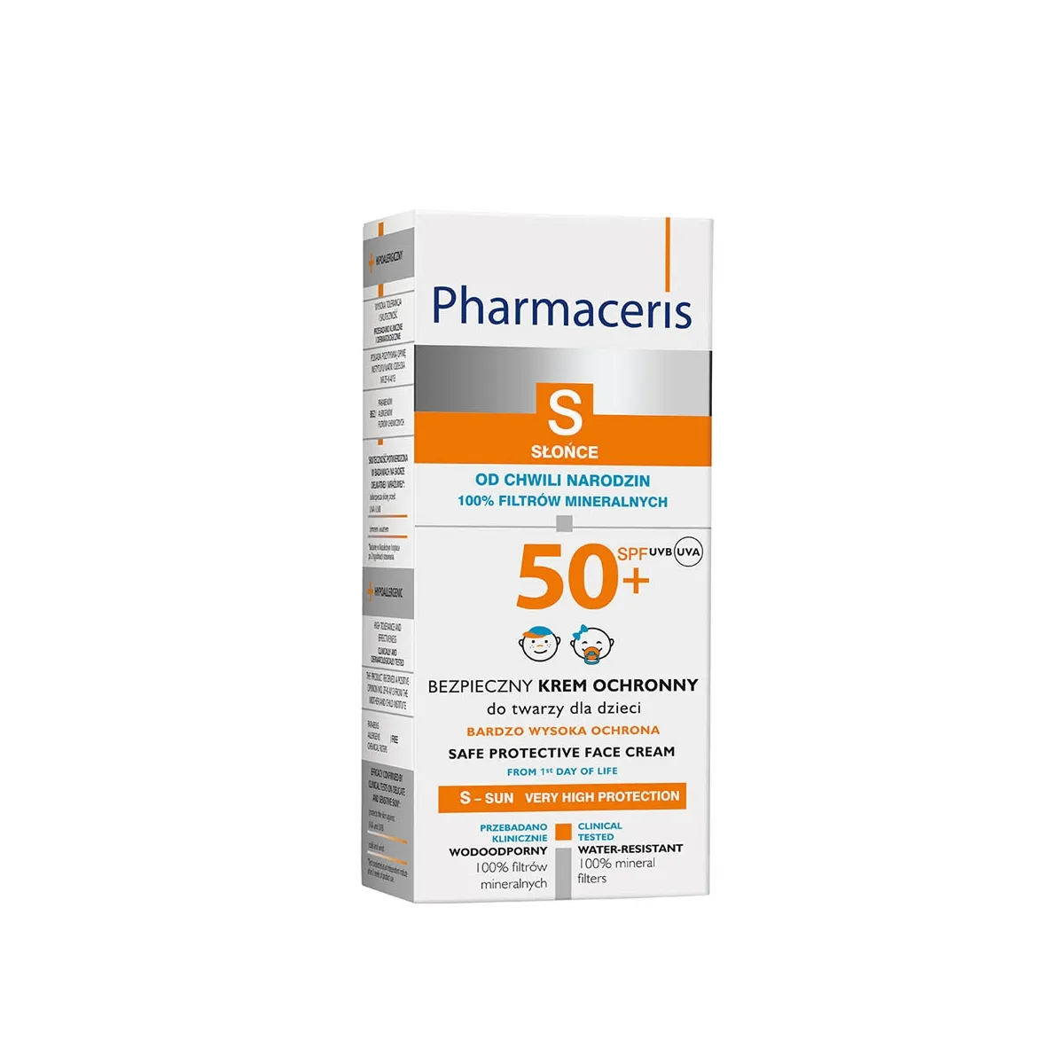 PHARMACERIS S, Mineralini apsauginis kremas vaikams veidui SPF50+,50ml - 