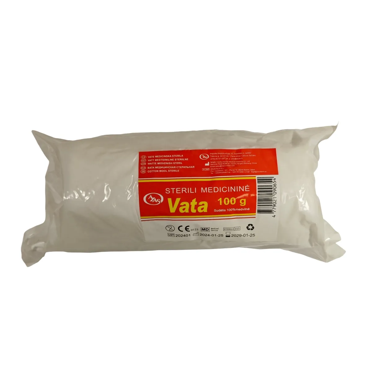 Vata, sterili, 100 g  AZAS - 